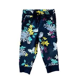 Tea Collection Navy Floral Butterfly Joggers | 18-24mo